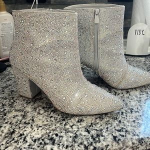 Exclusive, Betsey Johnson x Torrid  rhinestone booties, size 12